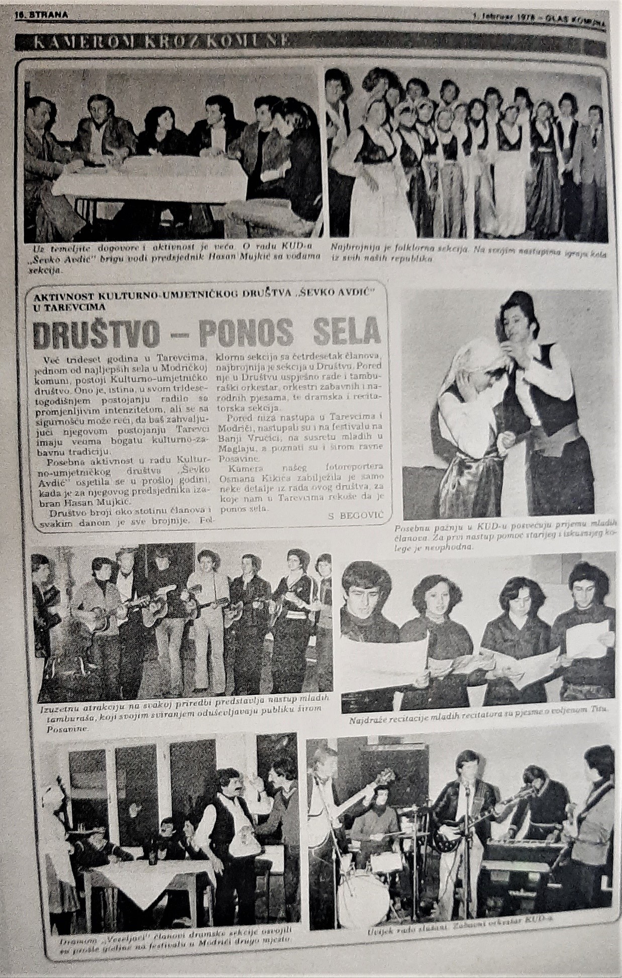 Uspješna godina KUD-a Ševko Avdić Tarevci 1979.godine, objavljeno u Glasu komuna.