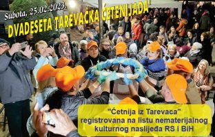 Najava – Subota/25.02.2023 – 20. po redu TAREVAČKA ĆETENIJADA